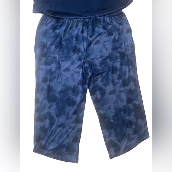Anybody Brushed Jersey Printed Sleep Set Navy Tie Dye Size 1X Soft Comfy Pajamas - Picture 3 of 7